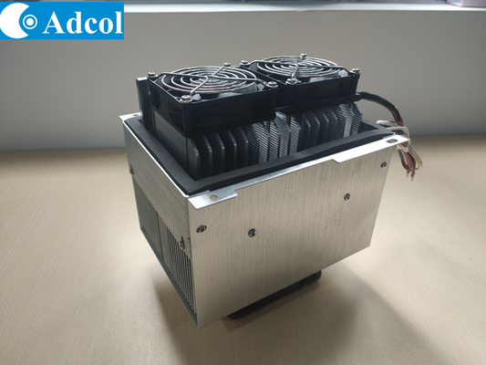 Conjunto termoeléctrico aire-aire de 110W diseñado para armarios electrónicos, refrigeración y cámaras ambientales.
